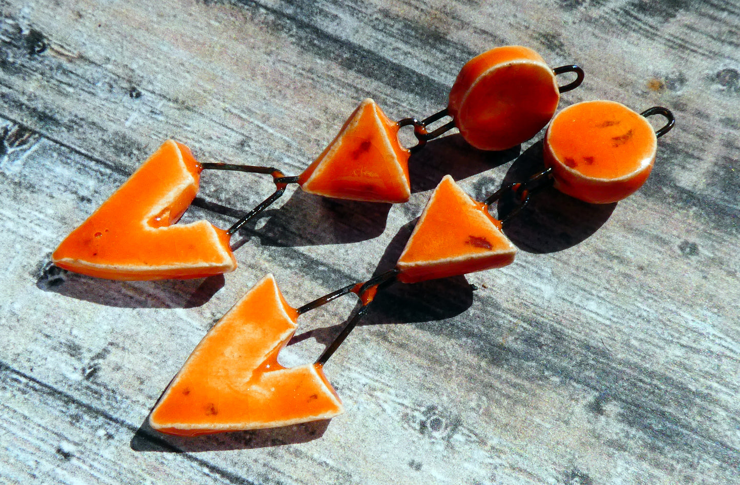 Ceramic Mixed Shape Dangles - Wildfire