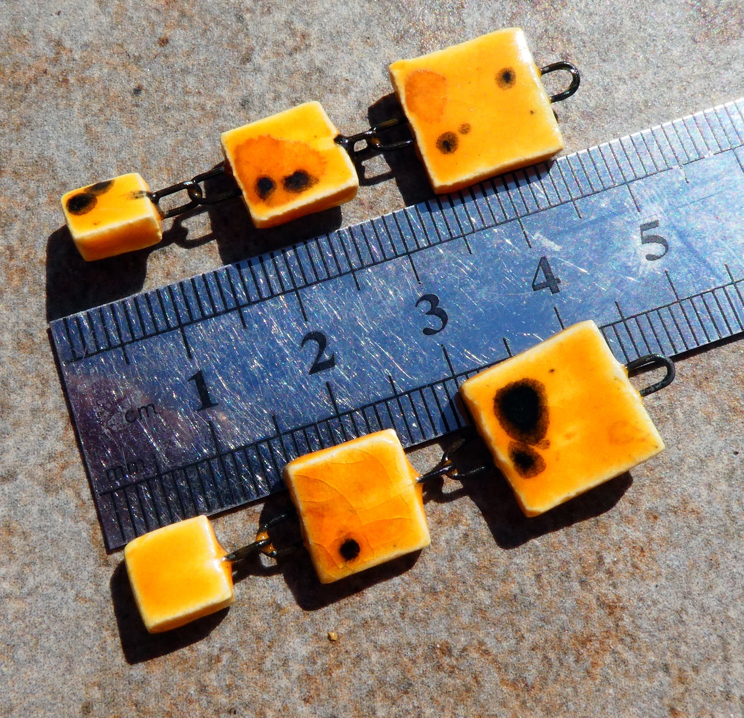 Ceramic Mixed Shape Dangles - Papaya