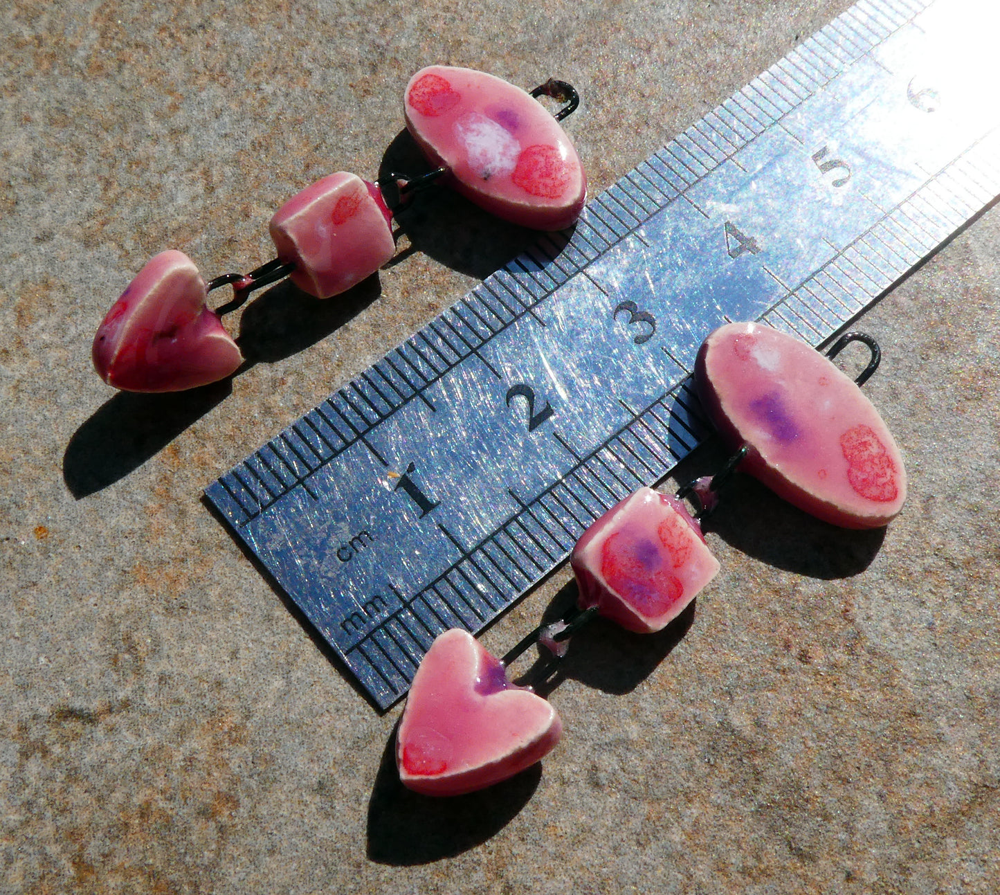 Ceramic Mixed Shape Dangles - Berry Tart