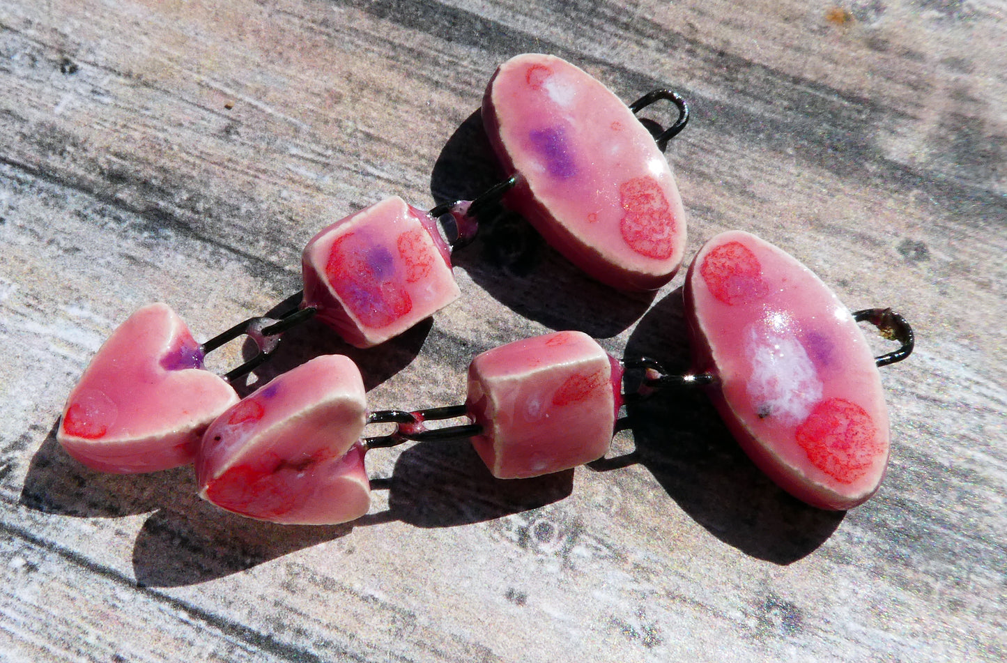 Ceramic Mixed Shape Dangles - Berry Tart