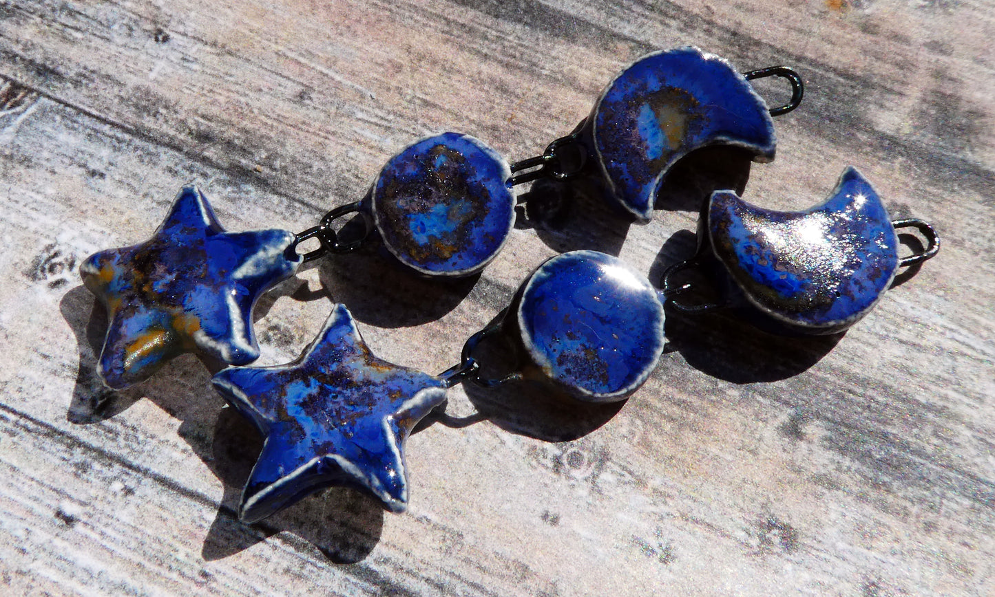 Ceramic Mixed Shape Dangles - Outer Galaxy