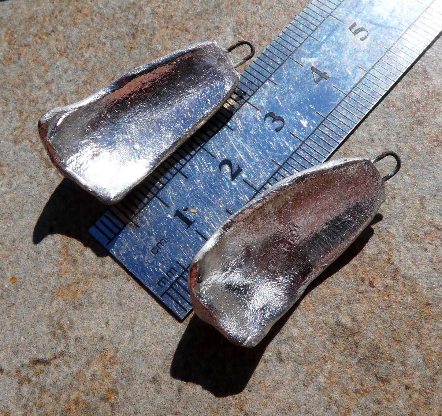 Ceramic Synclastic Scoop Charms - Fine Silver and Gold