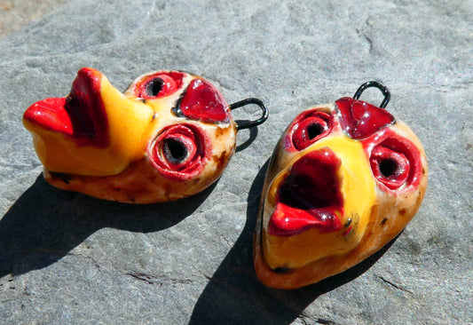 Ceramic Ducky Face Bird Charms