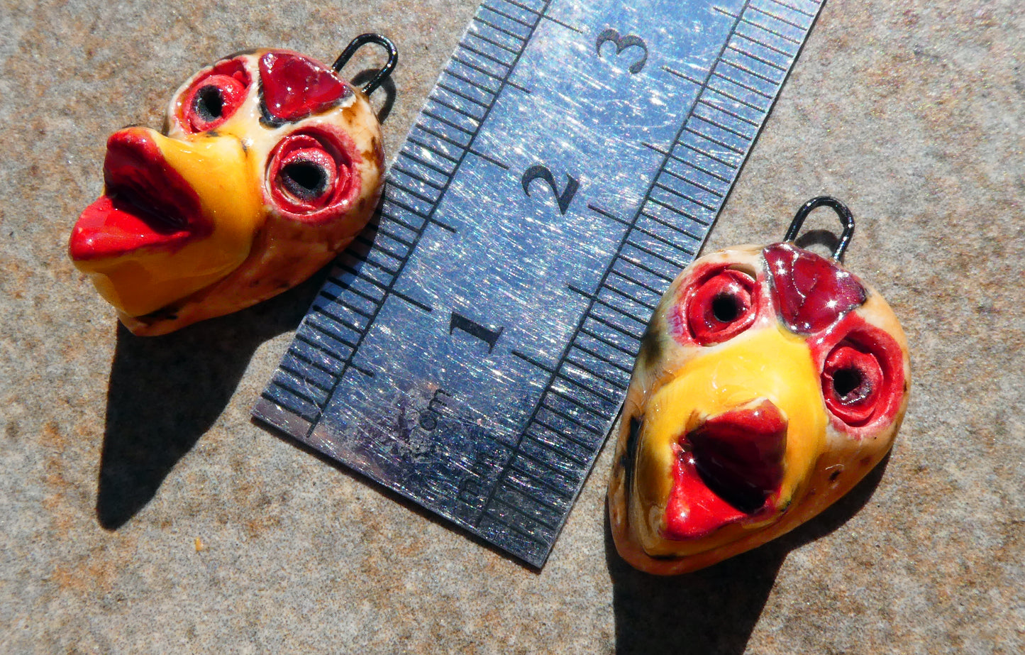 Ceramic Ducky Face Bird Charms