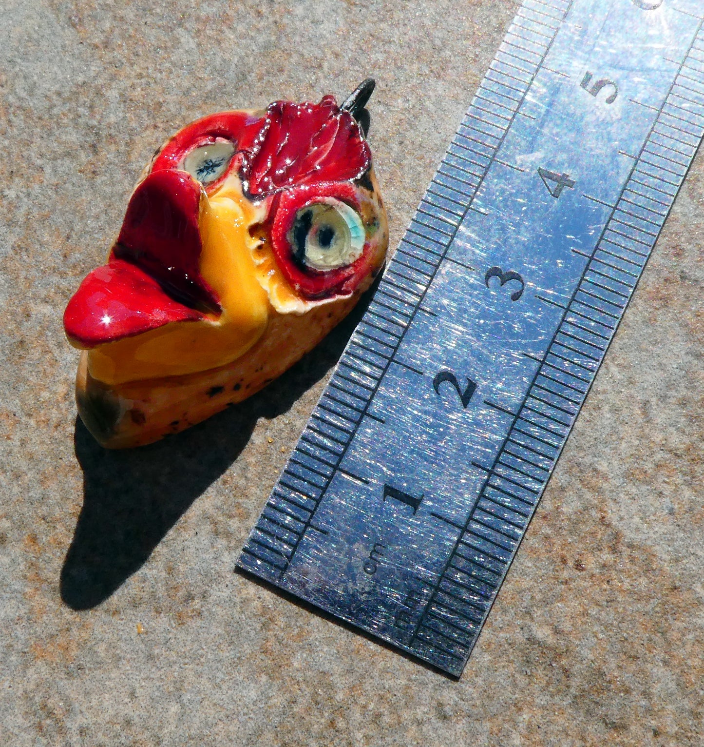 Ceramic Ducky Face Bird Pendant