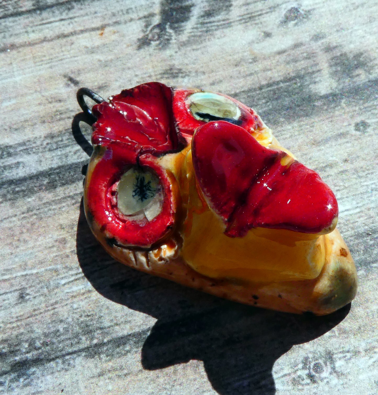 Ceramic Ducky Face Bird Pendant
