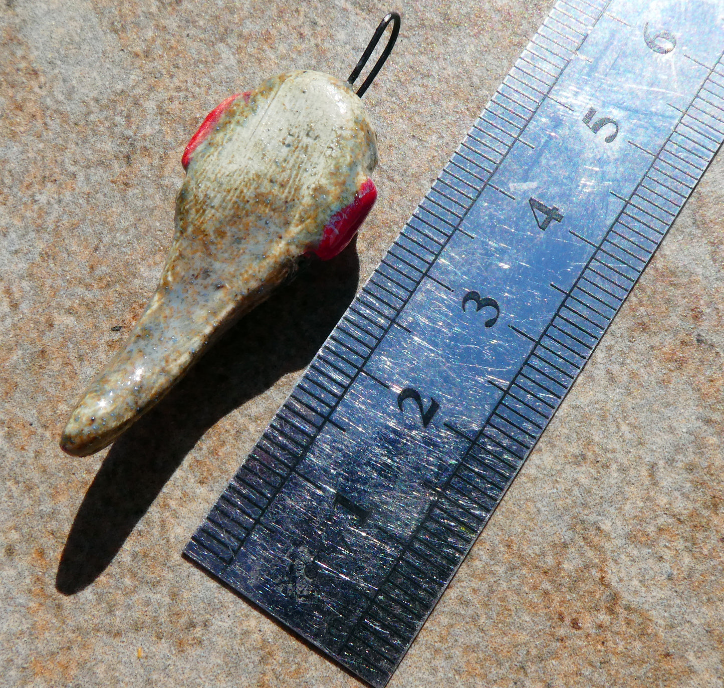 Ceramic Bandito Face Bird Pendant