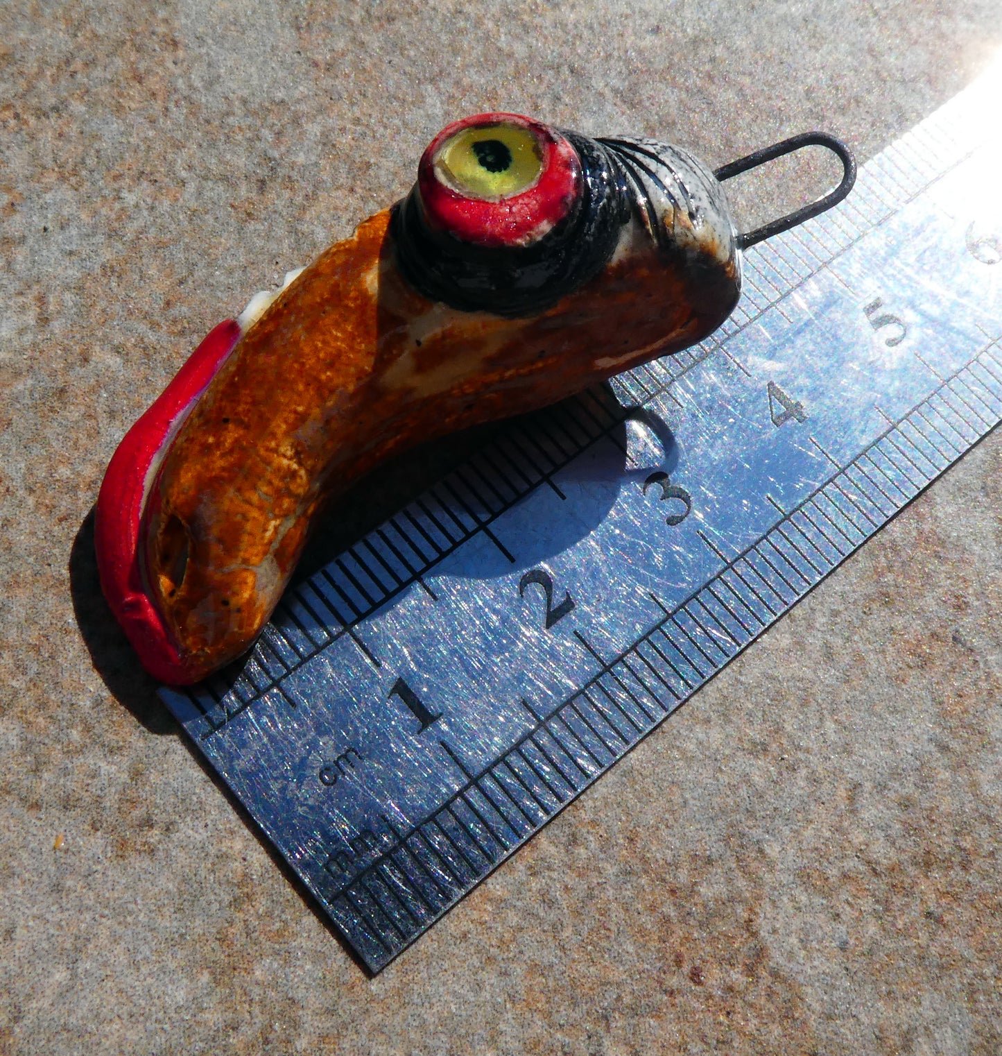 Ceramic Horny Bill Face Bird Pendant