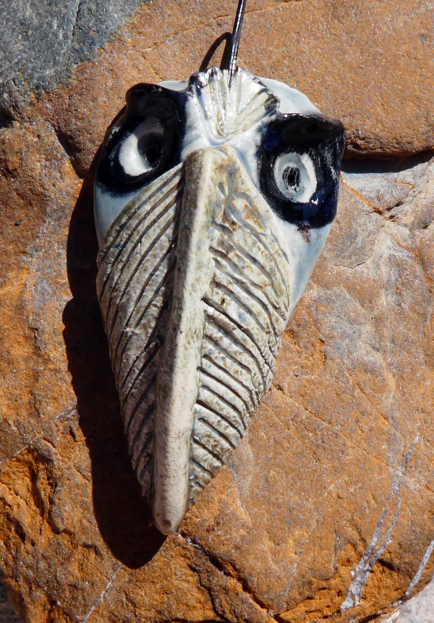 Ceramic ShoeBill Face Bird Pendant