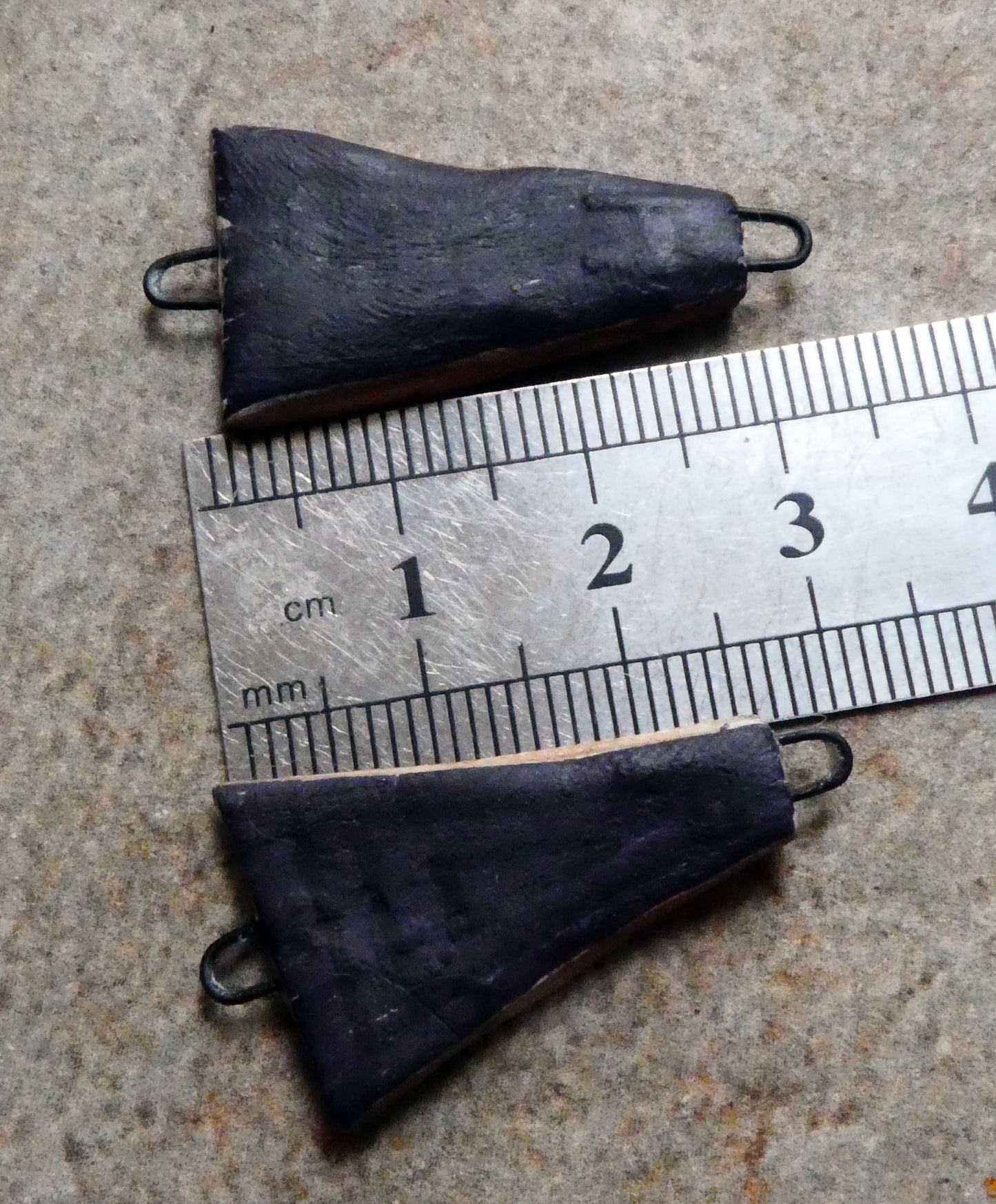 Ceramic Inky Wedge Earring Connectors #5