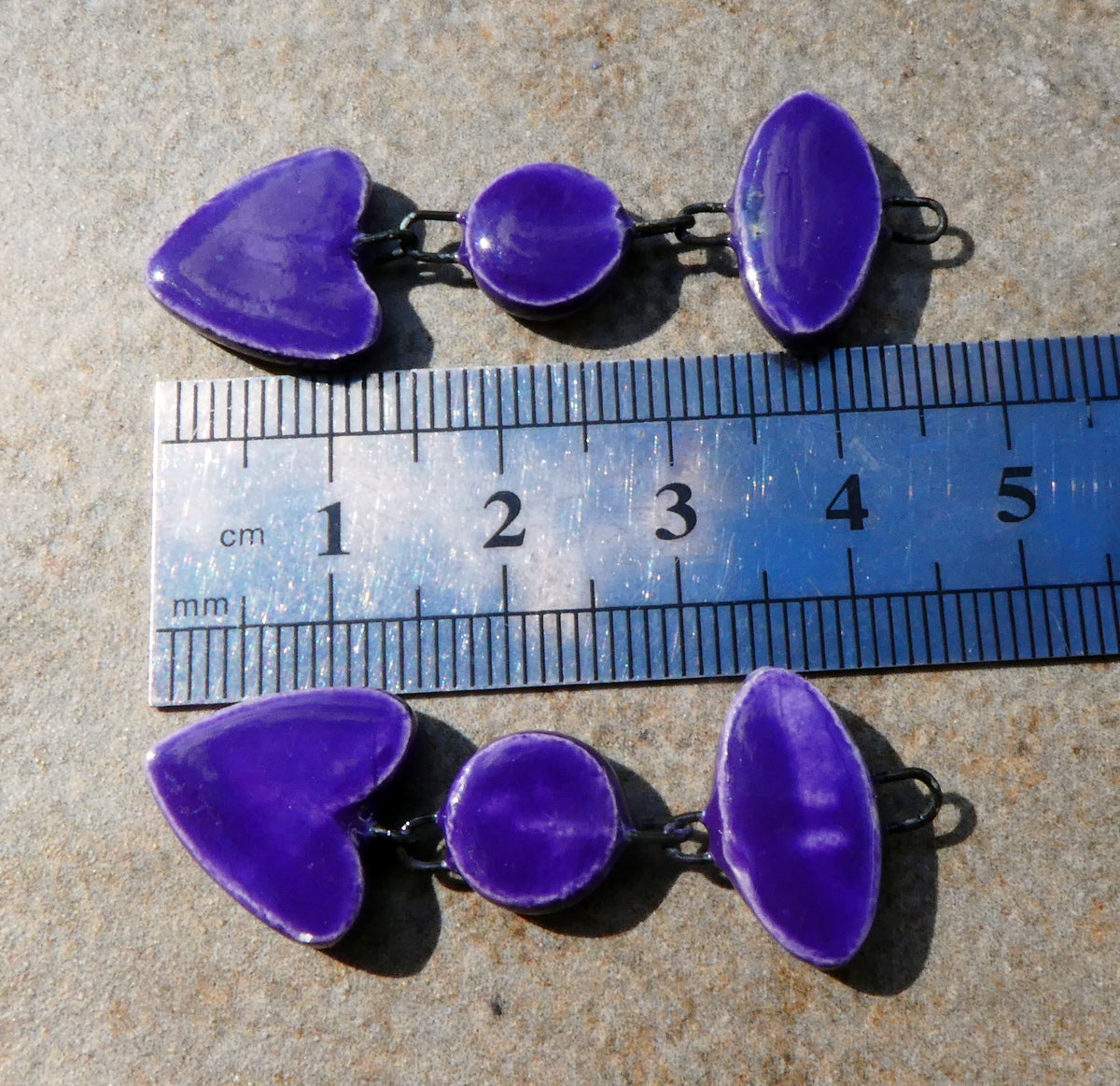 Ceramic Mixed Shape Dangles - Dark Purple