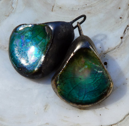 Ceramic Lustrous Shell Belly Charms -Jurassic