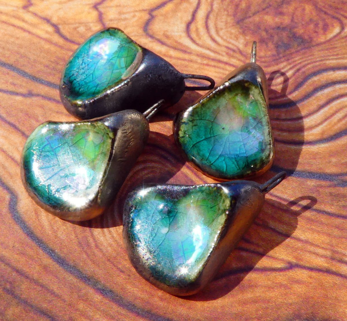 Ceramic Lustrous Shell Belly Charms -Jurassic