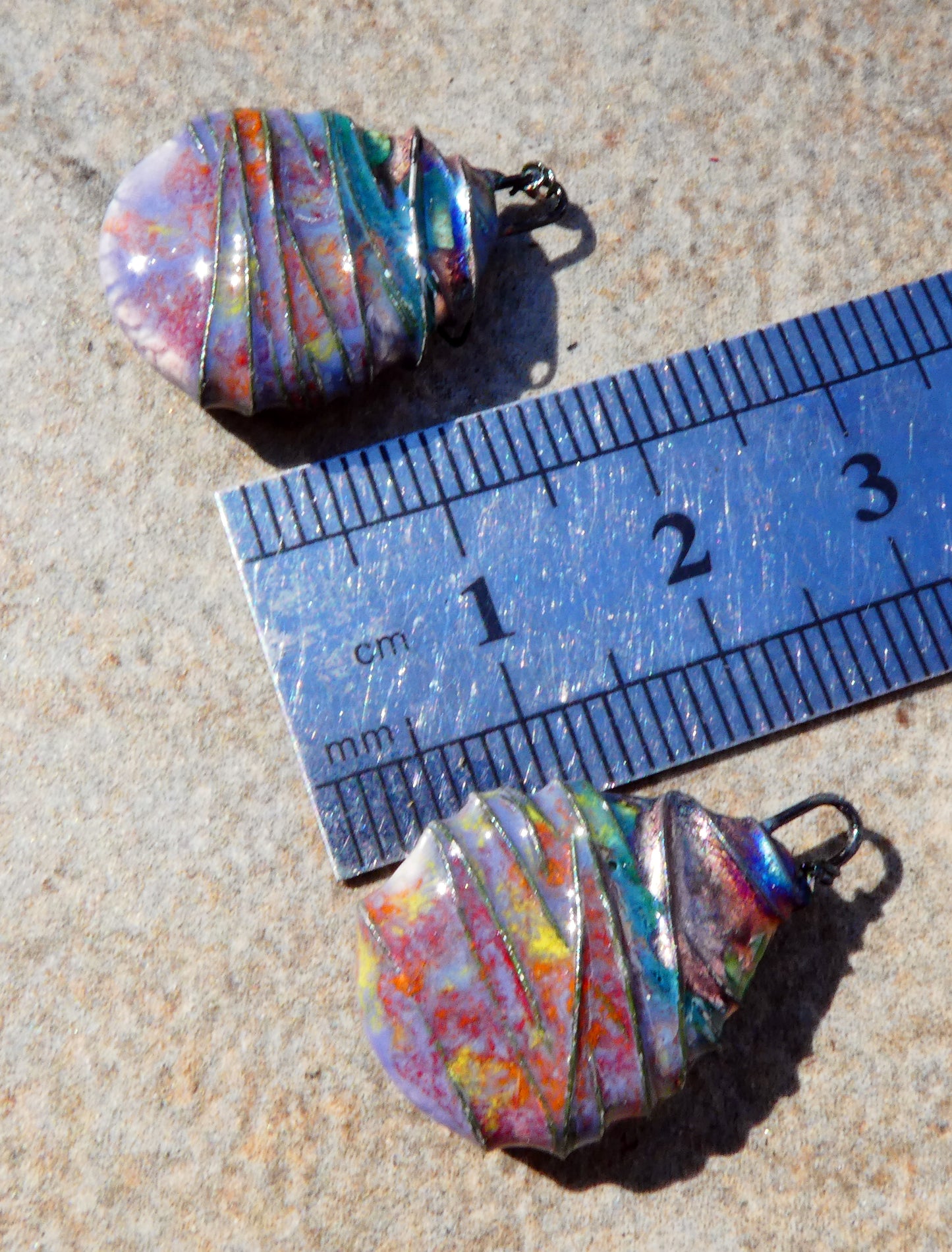 Ceramic Wire Wrapped Teardrop Charms -Floral Fantasy