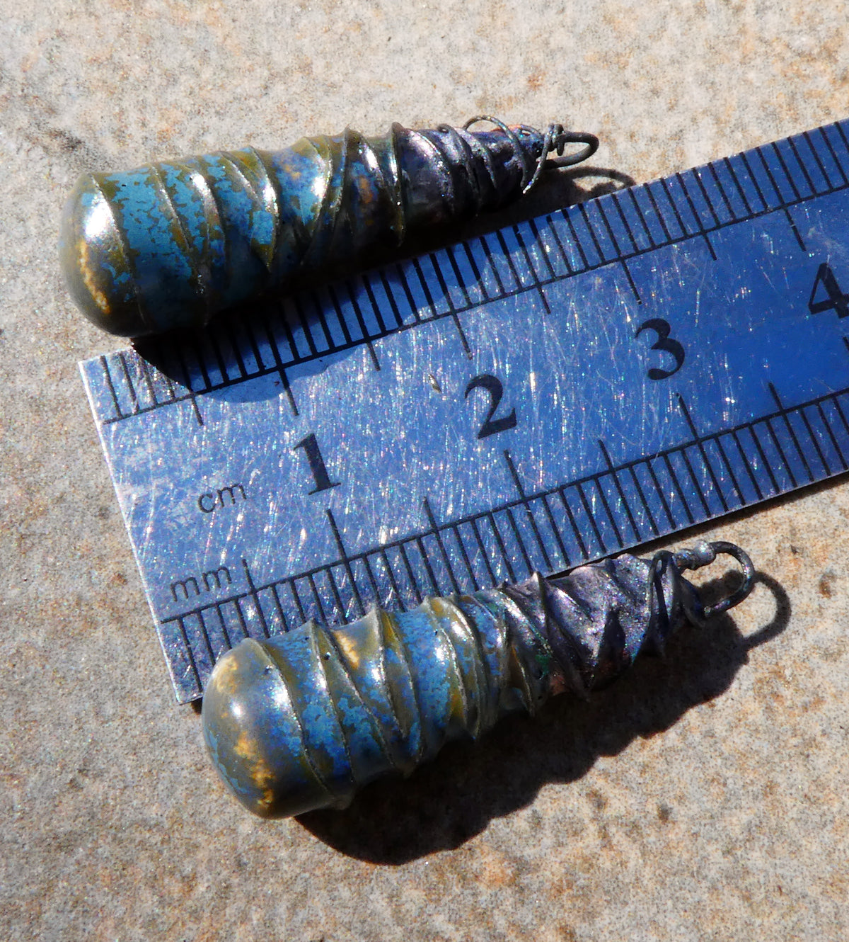 Ceramic Wire Wrapped Baton Charms -California