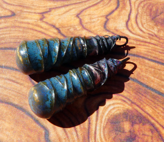 Ceramic Wire Wrapped Baton Charms -California