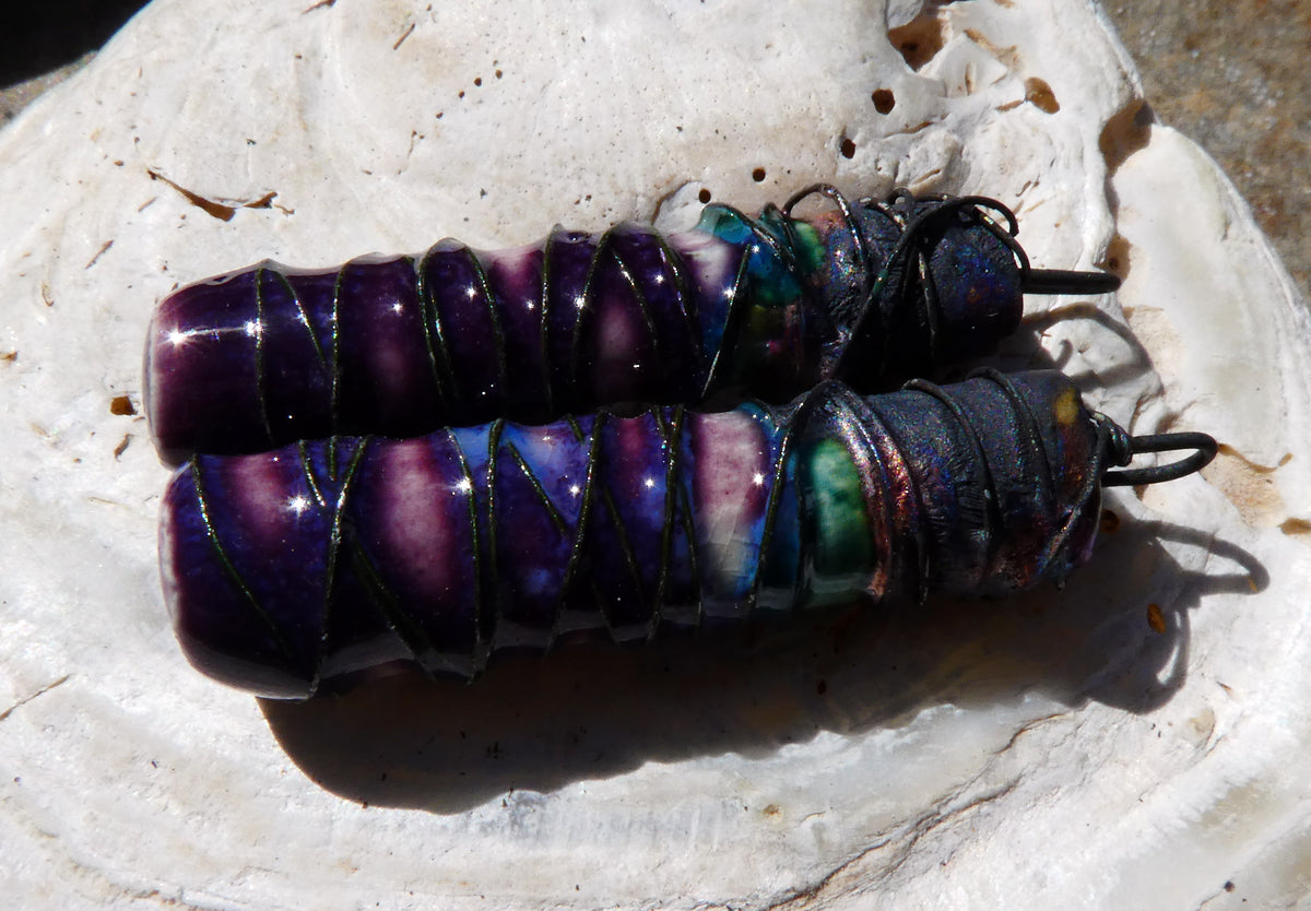 Ceramic Wire Wrapped Stick Charms - La Fiesta