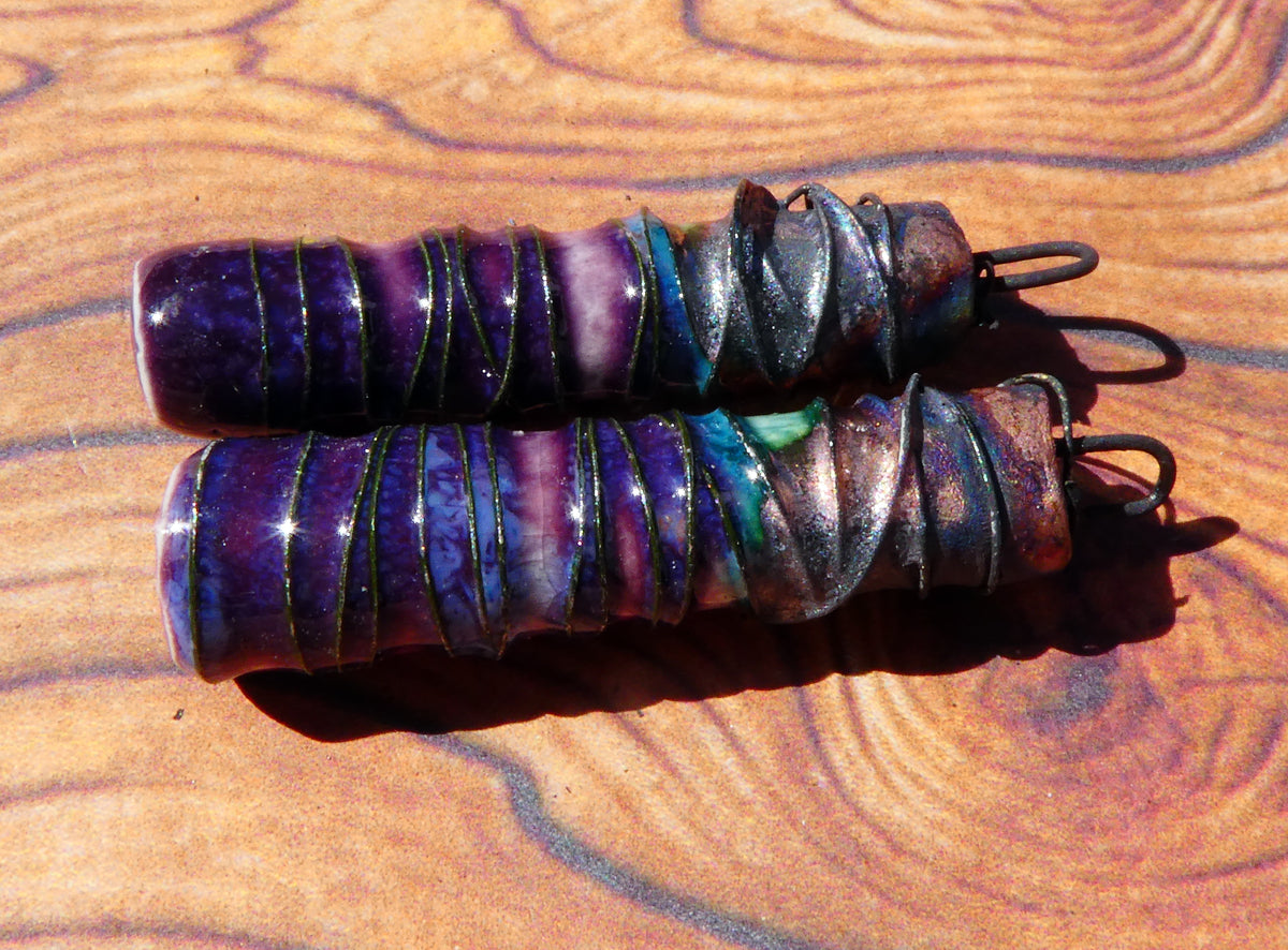 Ceramic Wire Wrapped Stick Charms - La Fiesta