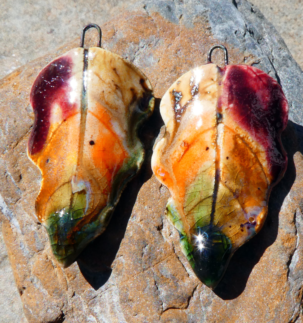 Ceramic Super Slim Autumn Leaf Charms #8