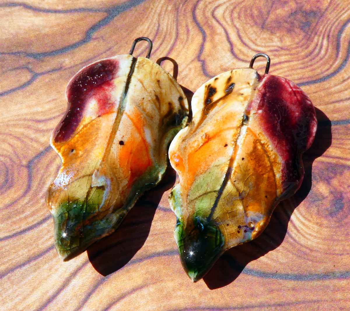 Ceramic Super Slim Autumn Leaf Charms #8