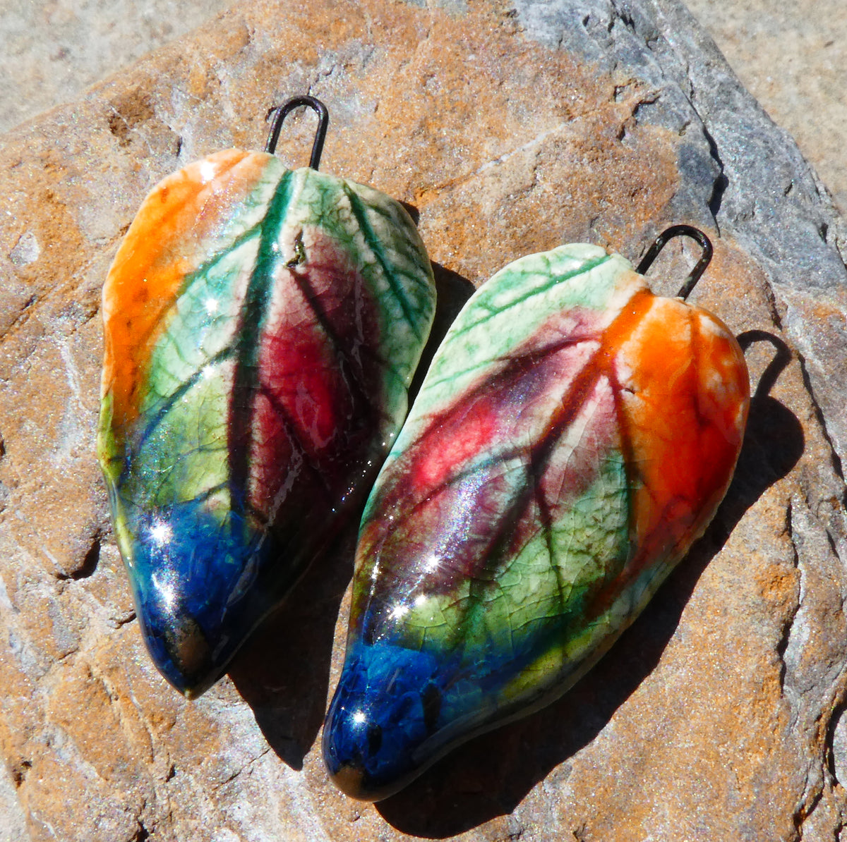 Ceramic Super Slim Autumn Leaf Charms #9