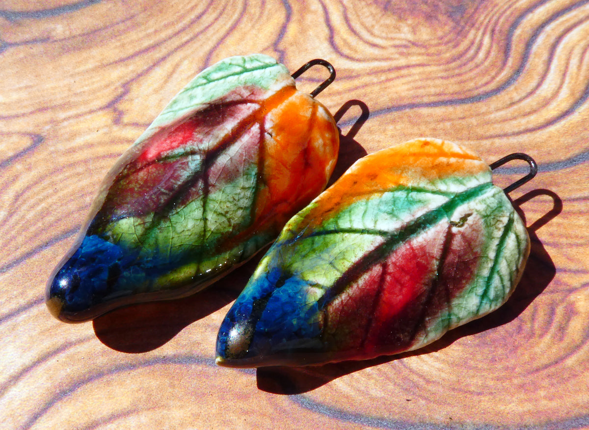 Ceramic Super Slim Autumn Leaf Charms #9