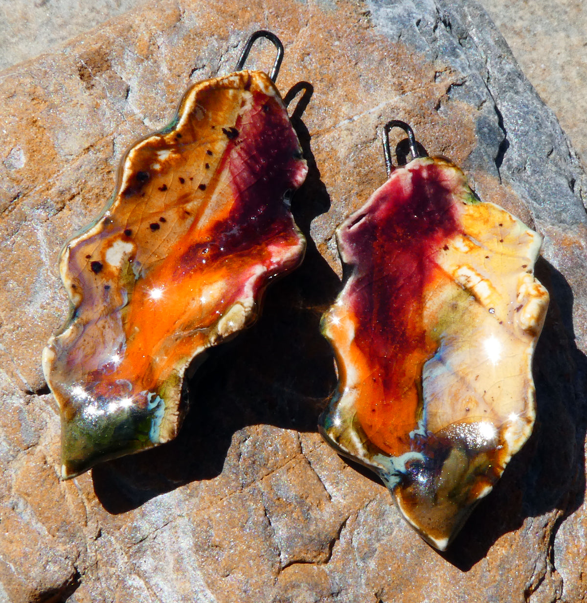 Ceramic Super Slim Autumn Leaf Charms #10