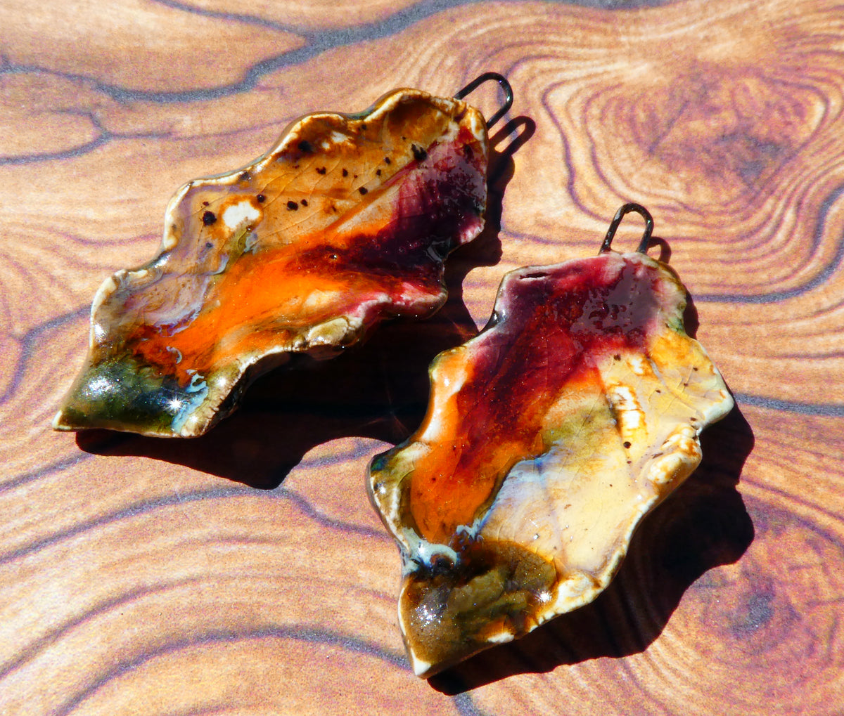 Ceramic Super Slim Autumn Leaf Charms #10