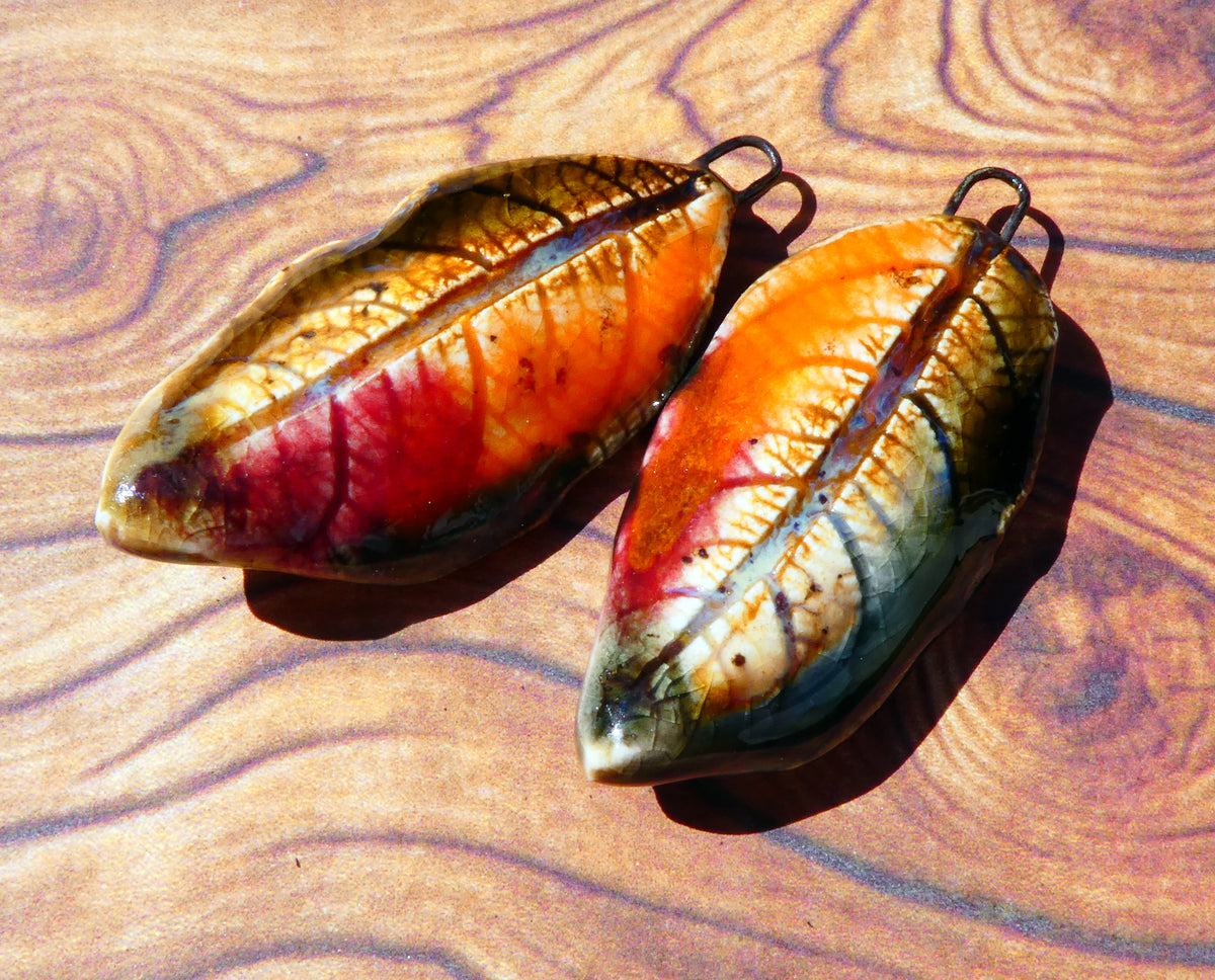 Ceramic Super Slim Autumn Leaf Charms #13
