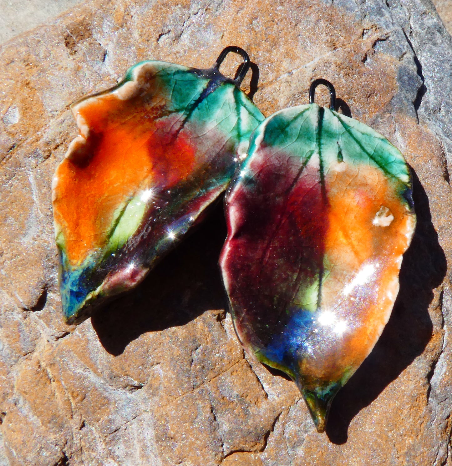 Ceramic Super Slim Autumn Leaf Charms #15