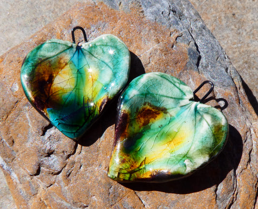 Ceramic Super Slim Autumn Leaf Charms #19