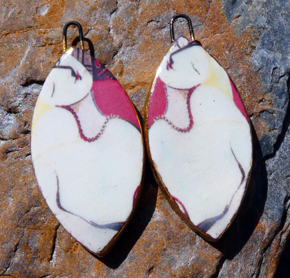 Ceramic Picasso Decal Earring Charms #1