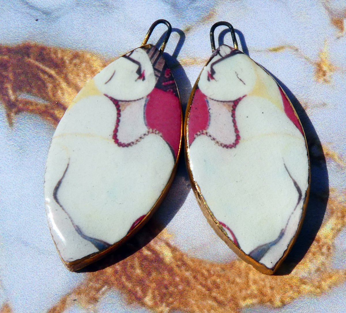Ceramic Picasso Decal Earring Charms #1