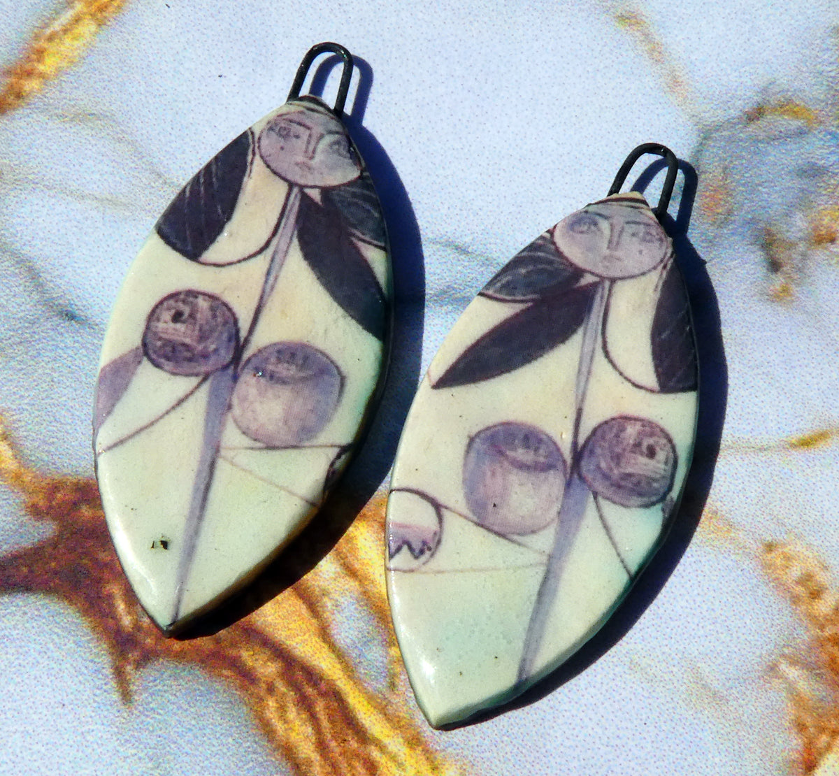 Ceramic Picasso Decal Earring Charms #2