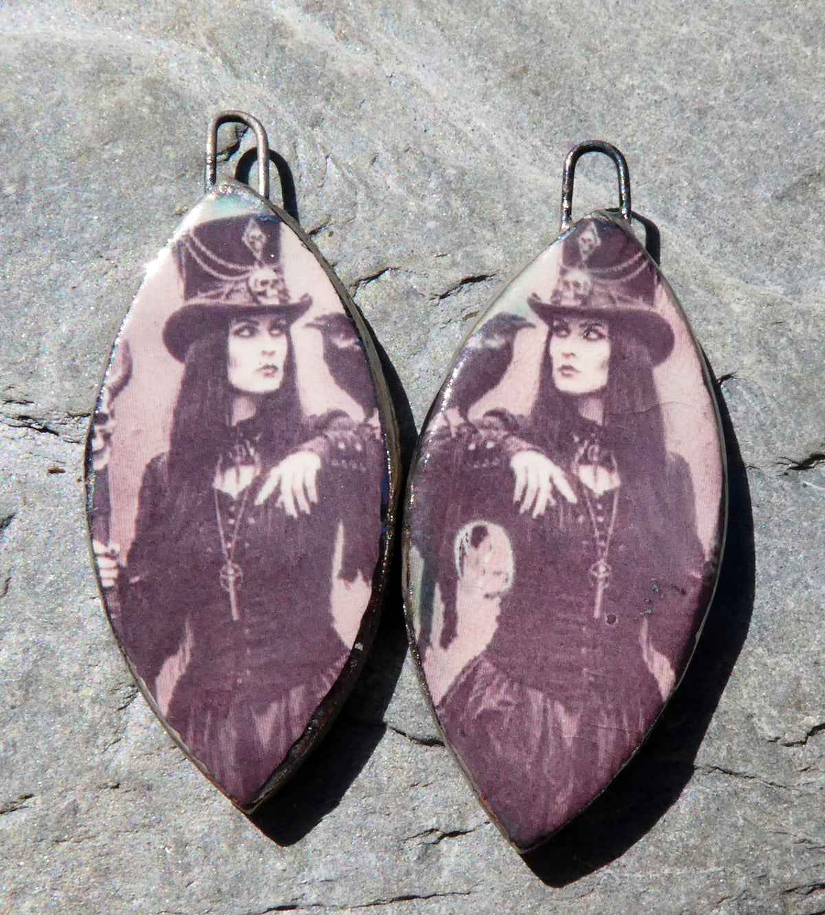 Ceramic Witch Decal Charms #1