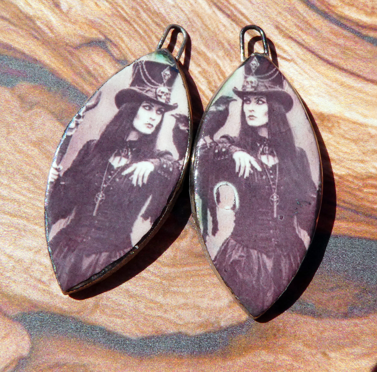 Ceramic Witch Decal Charms #1