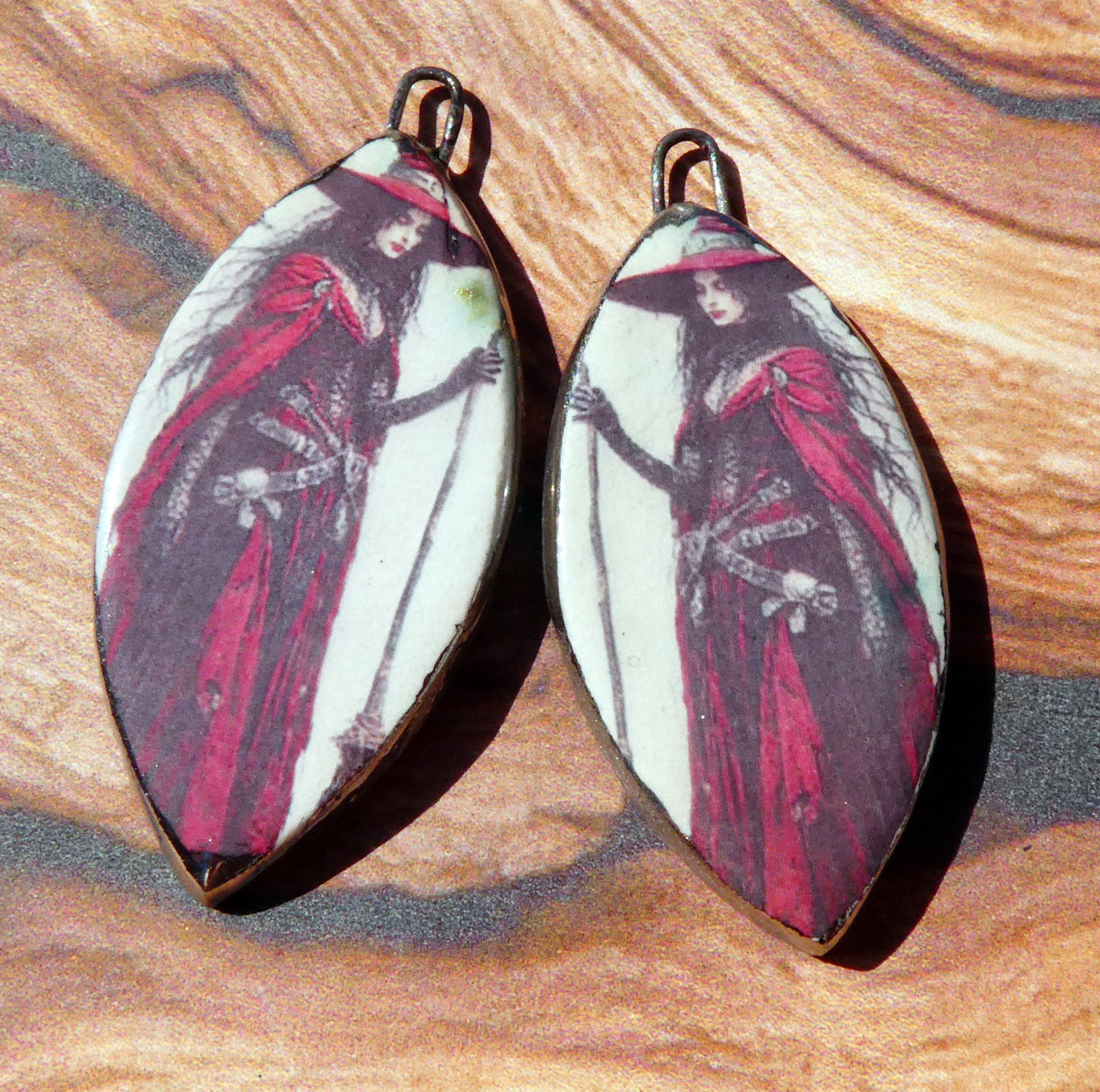 Ceramic Witch Decal Charms #4