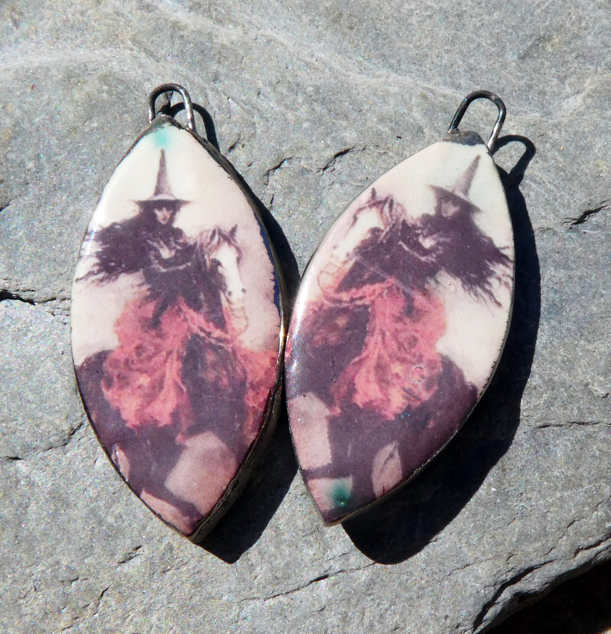 Ceramic Witch Decal Charms #5
