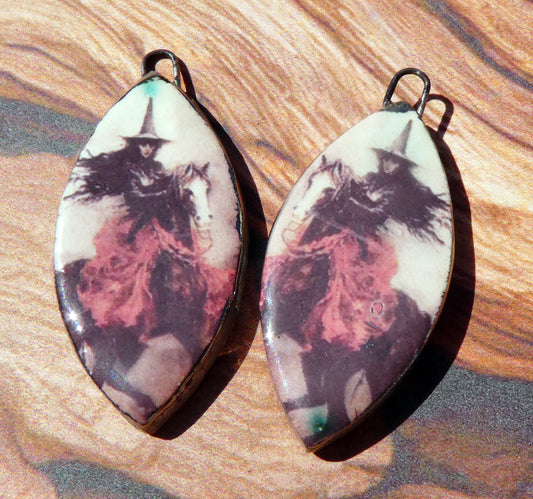 Ceramic Witch Decal Charms #5