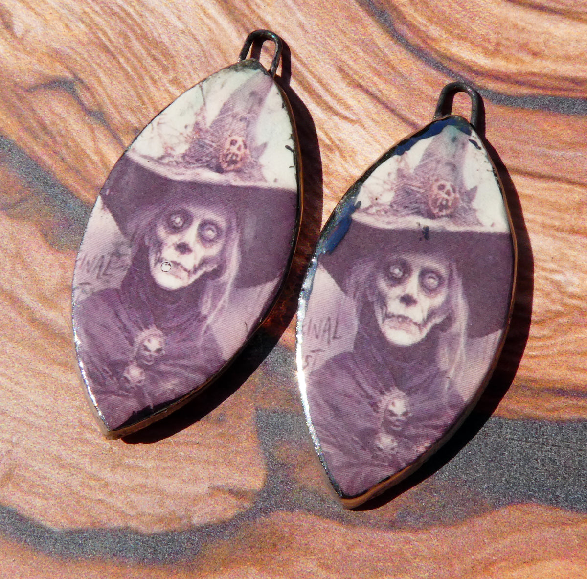 Ceramic Witch Decal Charms #11