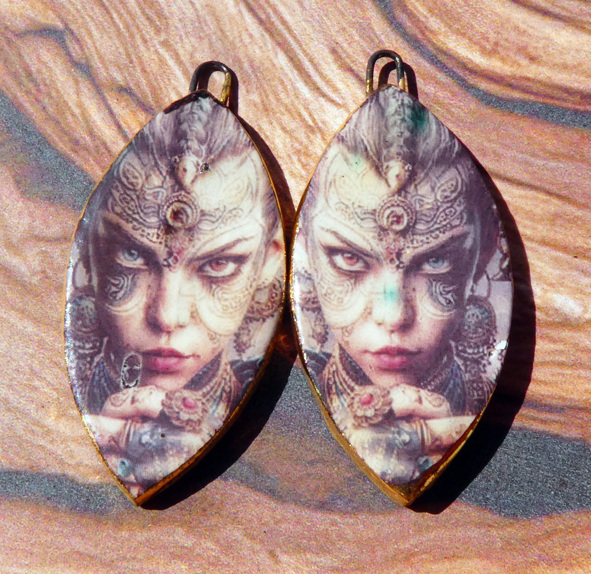 Ceramic Voodoo Priestess Decal Charms #3