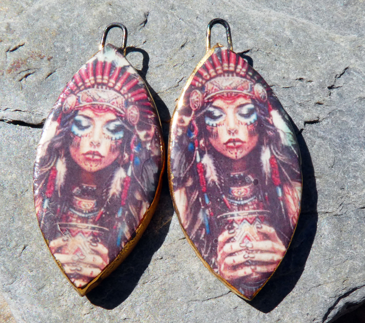 Ceramic Voodoo Priestess Decal Charms #5