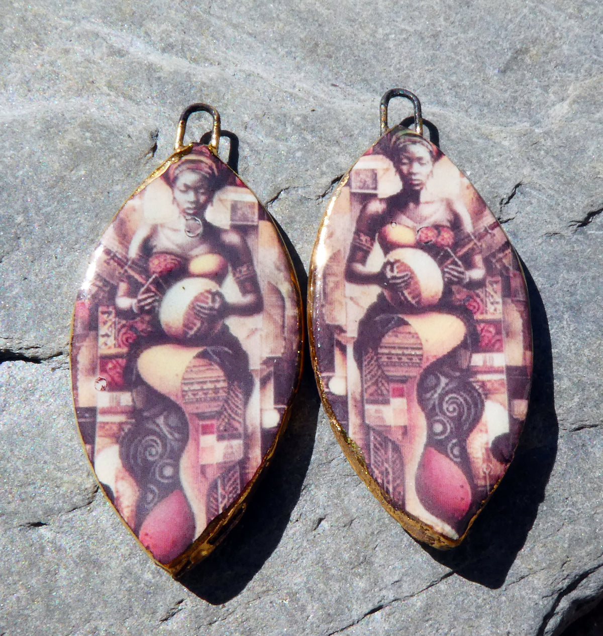 Ceramic Voodoo Priestess Decal Charms #10