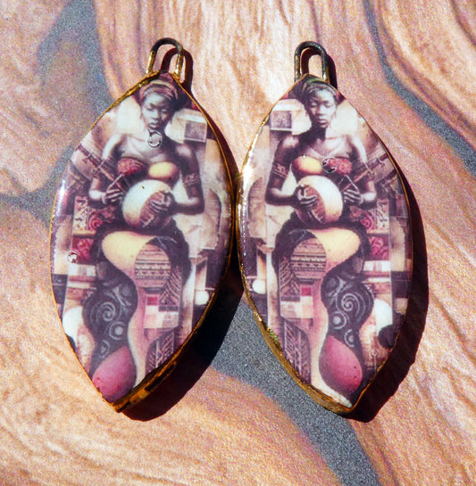 Ceramic Voodoo Priestess Decal Charms #10