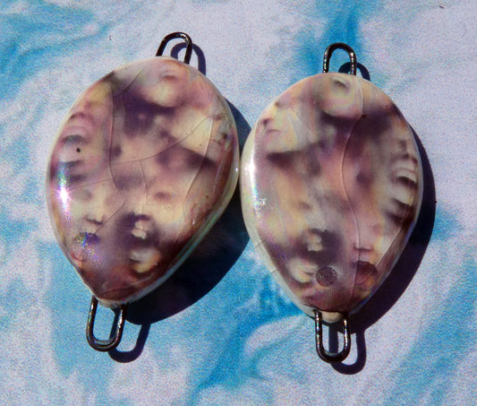 Porcelain Lustrous Ghostly Face Decal Earring Connectors #4