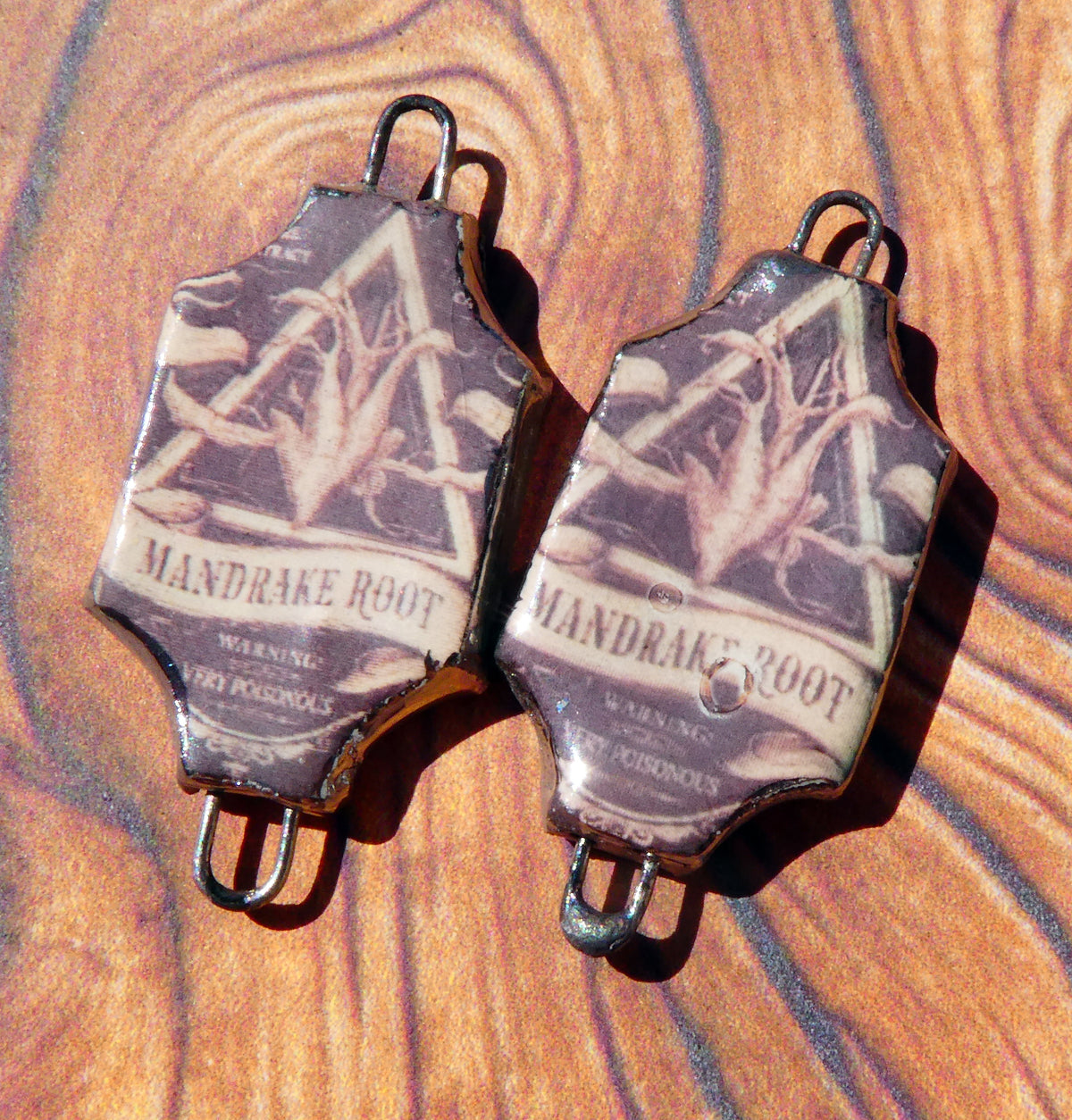 Ceramic Potion Decal Earring Connectors #1