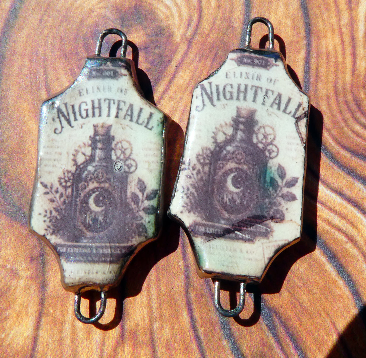 Ceramic Potion Decal Earring Connectors #4