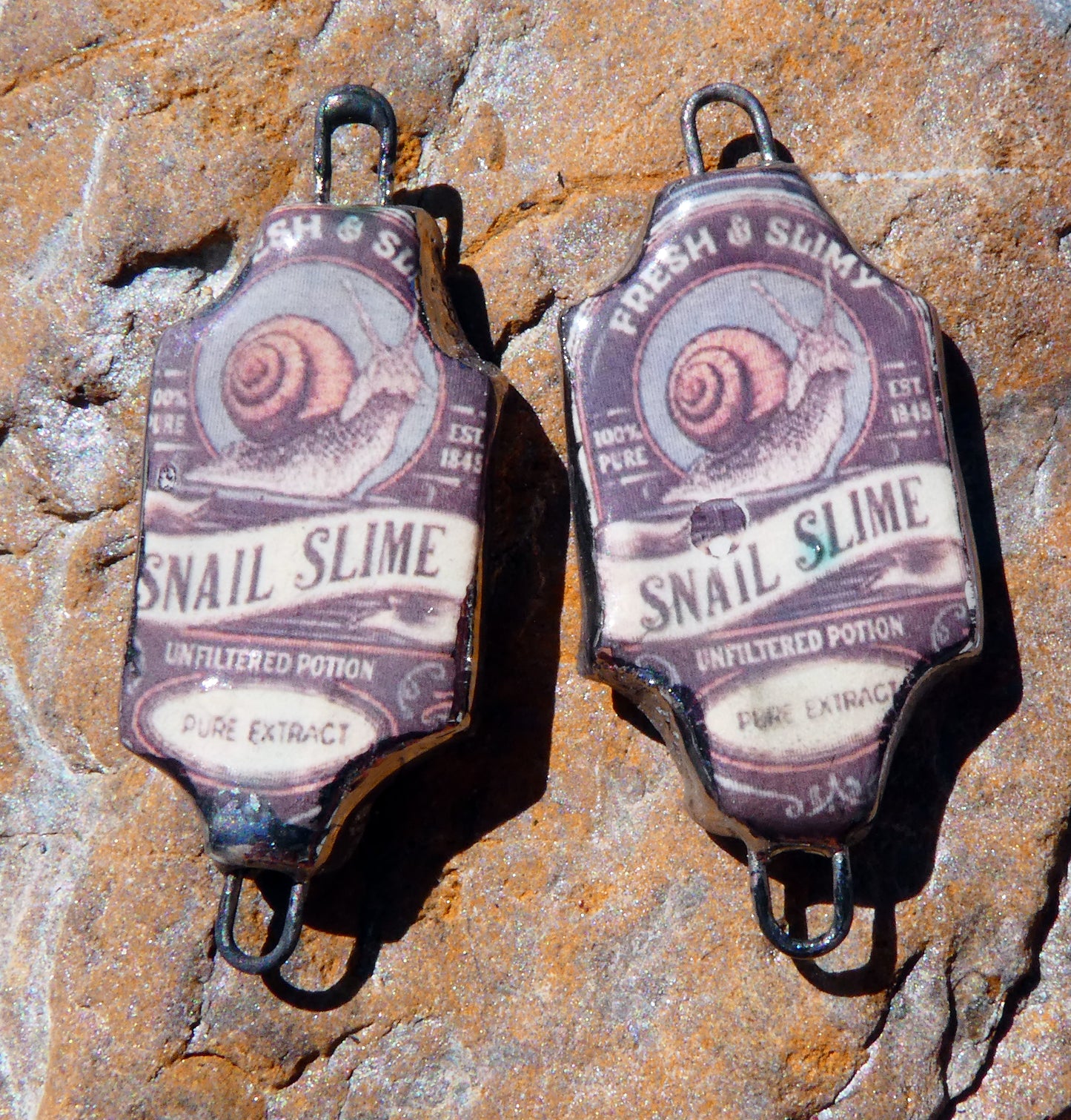 Ceramic Potion Decal Earring Connectors #5