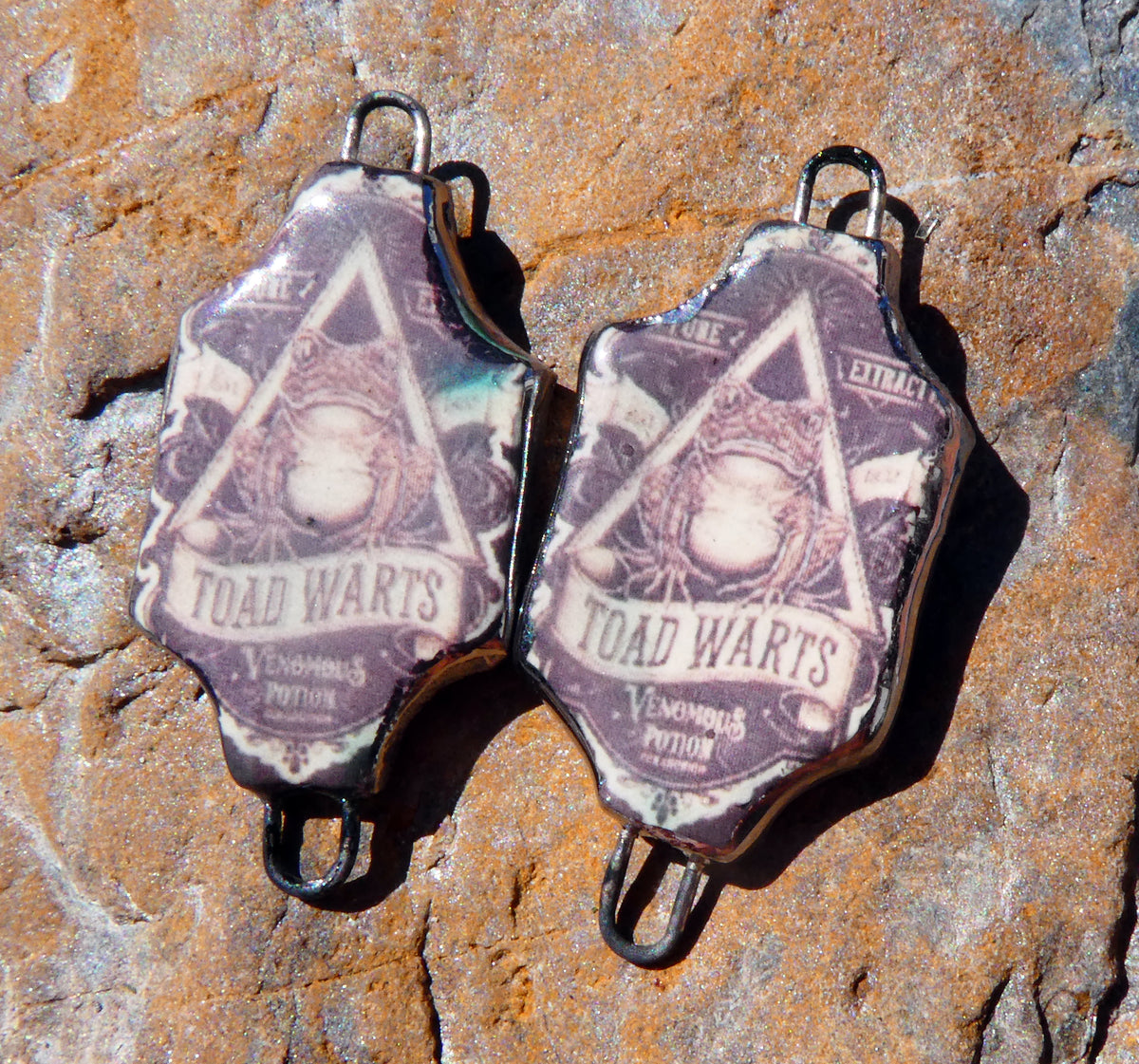 Ceramic Potion Decal Earring Connectors #12