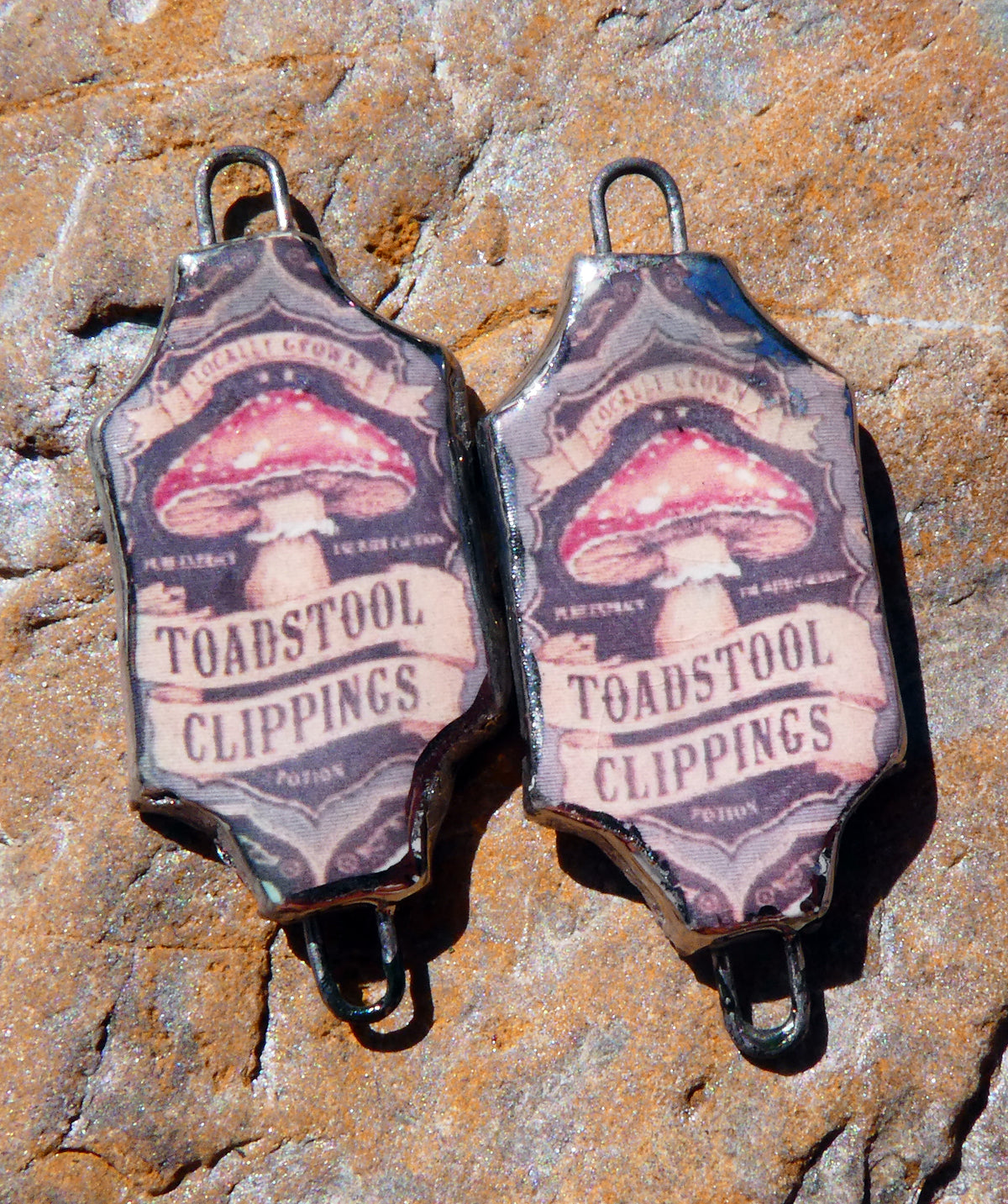 Ceramic Potion Decal Earring Connectors #14